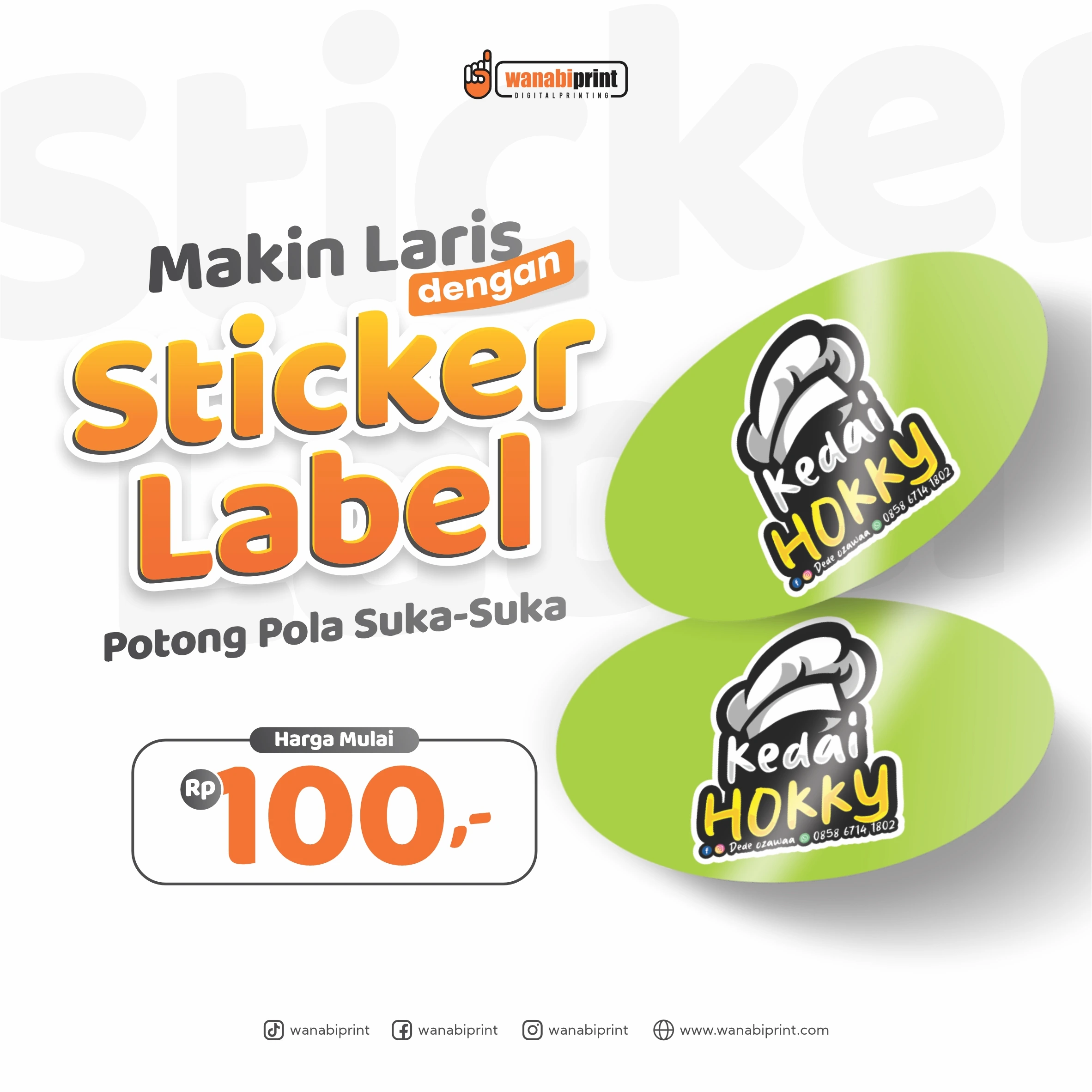 Stiker chromo 3 wanabiprint